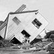 USA: The 1900 Galveston Hurricane. 'Galveston Disaster, House on Avenue North Slightly Moved with Flood', 1900